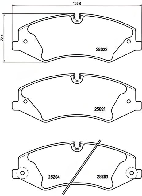 Комплект тормозных колодок, дисковый тормоз LAND ROVER, BREMBO (P44022) Комплект тормозных колодок, дисковый тормоз LAND ROVER, BREMBO (P44022)