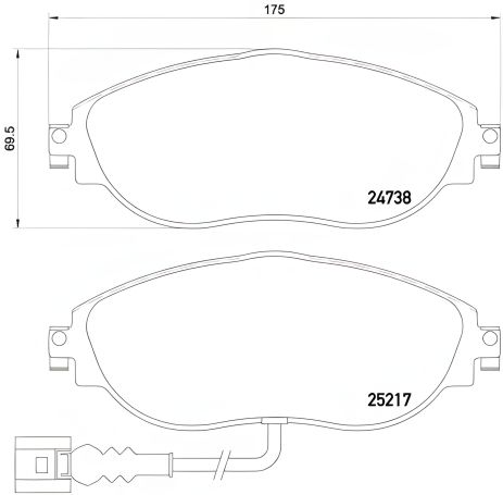 BREMBO (P85131) Комплект тормозных колодок для VW GOLF V, VW PASSAT