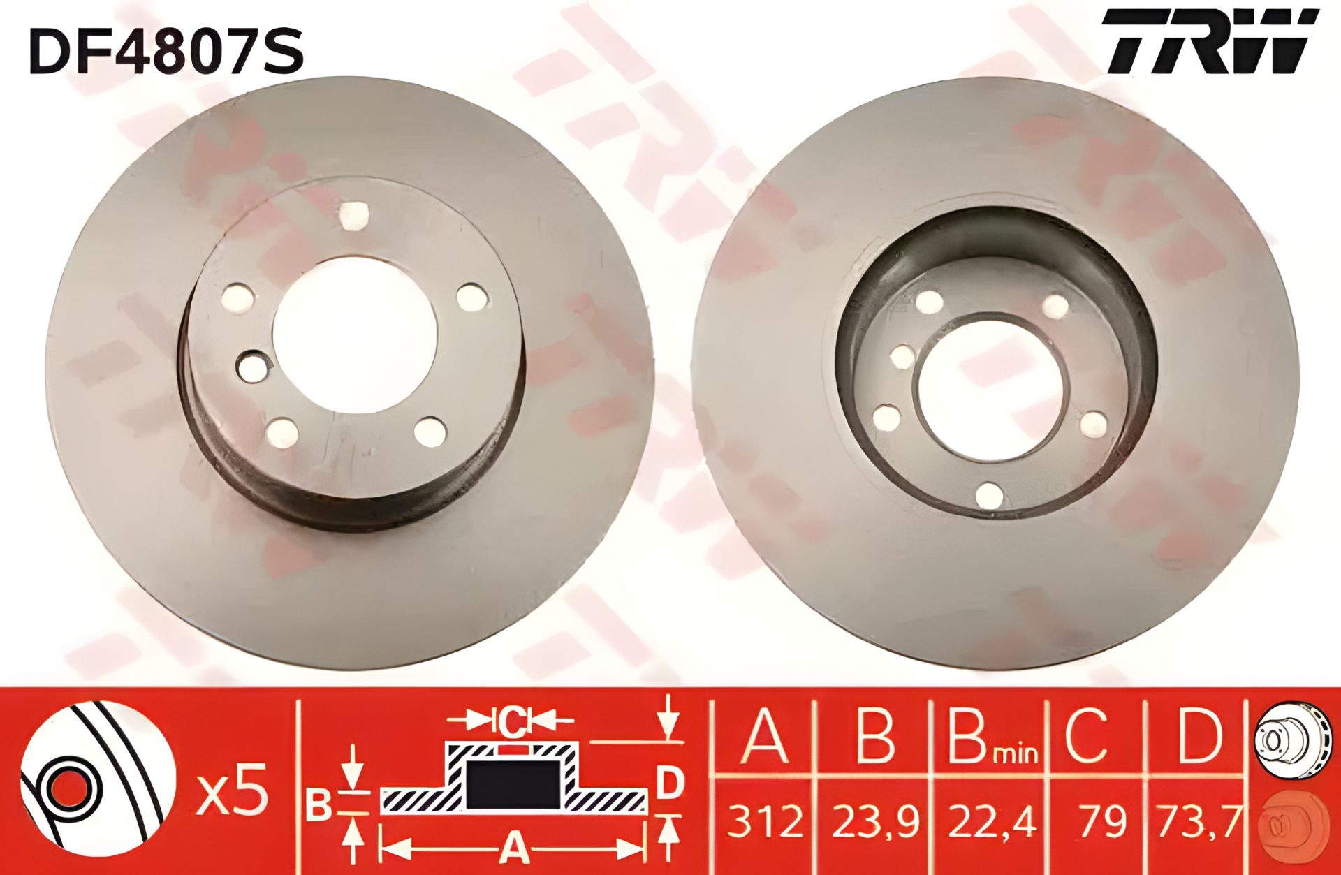 Гальмівний диск BMW (BRILLIANCE), TRW (DF4807S) Гальмівний диск BMW (BRILLIANCE), TRW (DF4807S)