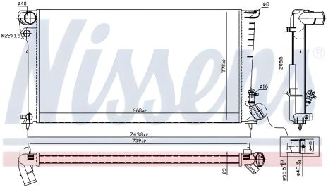 Радіатор охолодження двигуна для PEUGEOT PARTNER, CITROËN XSARA, NISSENS (61315)