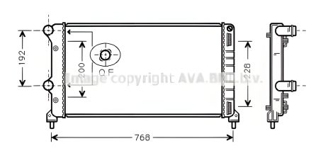 Радиатор охлаждения двигателя FIAT DOBLO, AVA COOLING (FTA2250) Радиатор охлаждения двигателя FIAT DOBLO, AVA COOLING (FTA2250)