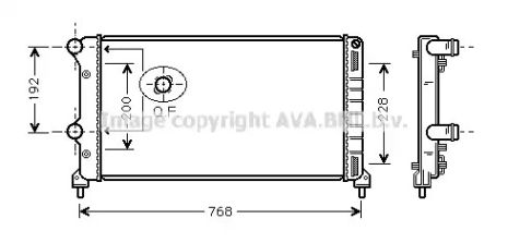 Радіатор охолодження двигуна FIAT DOBLO, AVA COOLING (FTA2250)