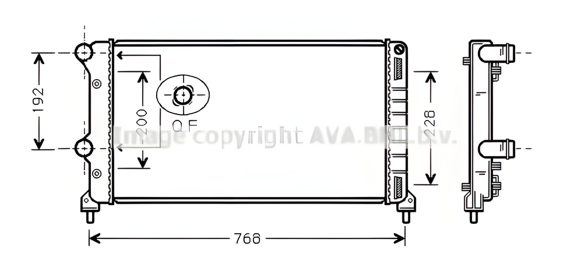Радіатор охолодження двигуна FIAT DOBLO, AVA COOLING (FTA2250) Радіатор охолодження двигуна FIAT DOBLO, AVA COOLING (FTA2250)