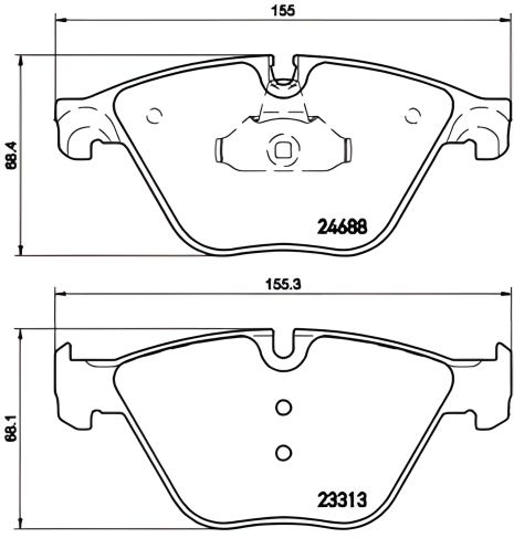Тормозные колодки для дискового тормоза BMW 6 от BREMBO (арт. P06074)