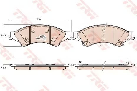 Комплект дисковых тормозных колодок FORD RANGER, FORD AUSTRALIA, TRW (GDB2005) Комплект дисковых тормозных колодок FORD RANGER, FORD AUSTRALIA, TRW (GDB2005)