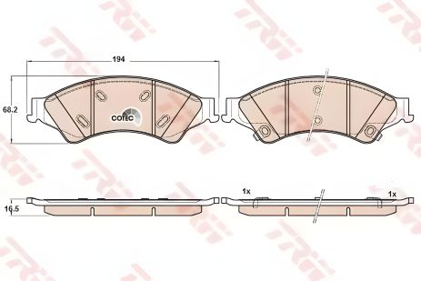 Комплект дисковых тормозных колодок FORD RANGER, FORD AUSTRALIA, TRW (GDB2005) Комплект дисковых тормозных колодок FORD RANGER, FORD AUSTRALIA, TRW (GDB2005)