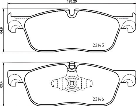 Колодок комплект гальмівних, дискове гальмо JAGUAR E-PACE, LAND ROVER, BREMBO (P44026)