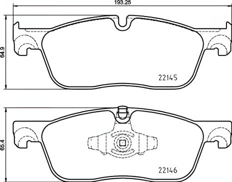 Комплект тормозных колодок для JAGUAR E-PACE, LAND ROVER от BREMBO (P44026)