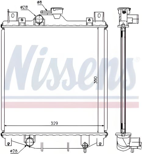Автомобильный радиатор Subaru Justy и Suzuki Swift, Nissens (64173A) Автомобильный радиатор Subaru Justy и Suzuki Swift, Nissens (64173A)