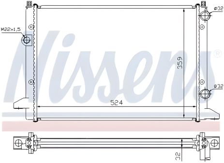 Охолоджуючий радіатор двигуна VW PASSAT, NISSENS (65253) Охолоджуючий радіатор двигуна VW PASSAT, NISSENS (65253)