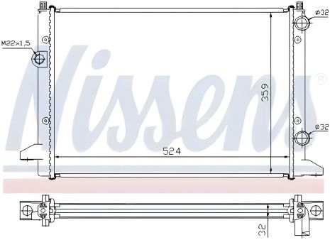 Охолоджуючий радіатор двигуна VW PASSAT, NISSENS (65253)