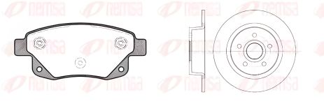 Комплект гальм: 2 диски + 4 колодки для FORD TRANSIT, REMSA (8125201)