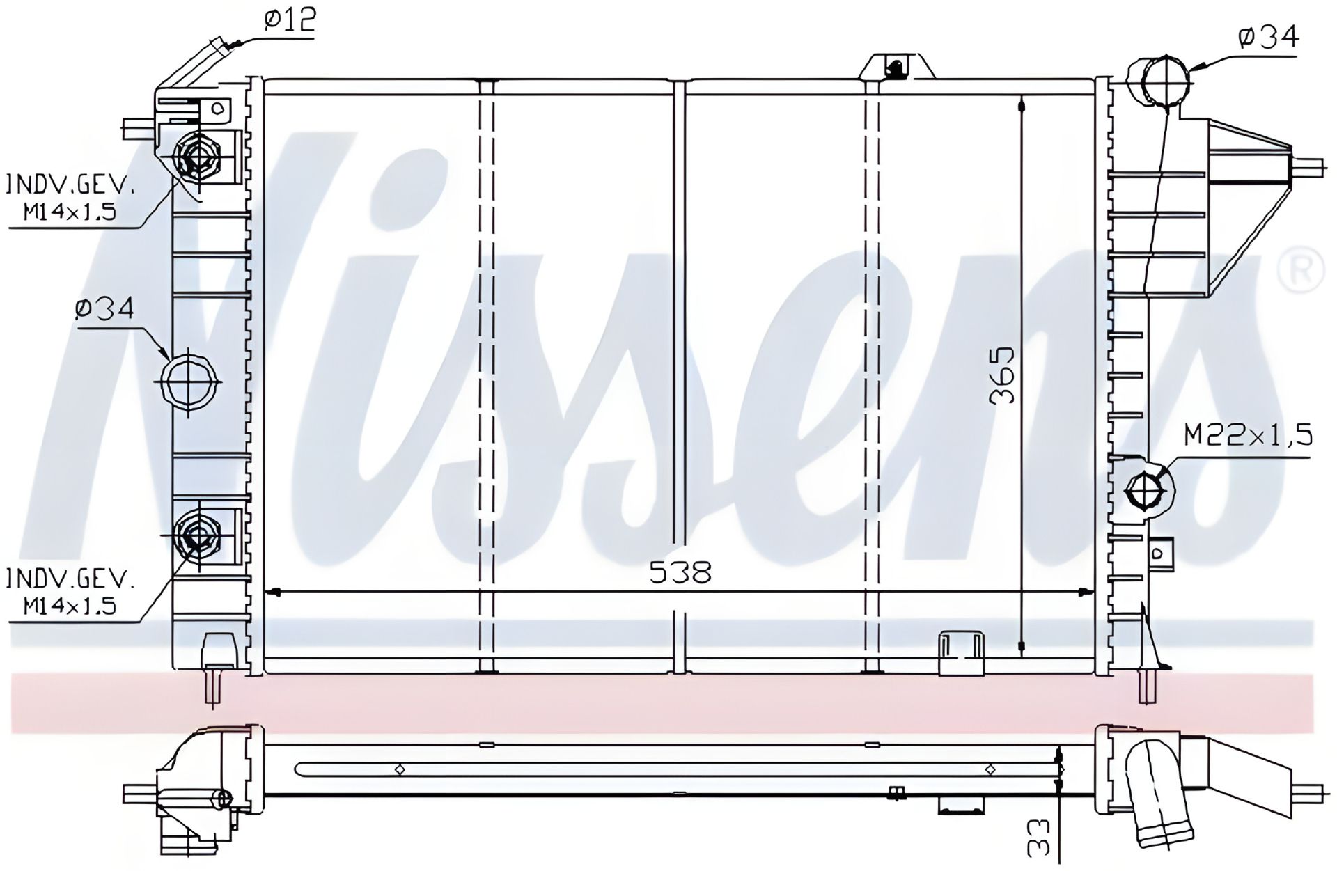 Радиатор для охлаждения двигателя OPEL CAVALIER, OPEL VECTRA, от NISSENS (630551) Радиатор для охлаждения двигателя OPEL CAVALIER, OPEL VECTRA, от NISSENS (630551)