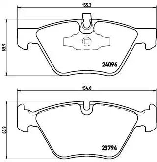 Комплект гальмівних колодок, дискове гальмо BMW 1, BREMBO (P06040)