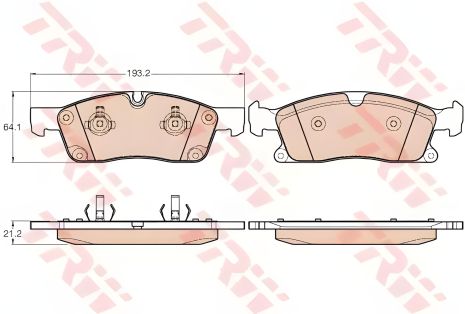 Комплект тормозных колодок для MERCEDES-BENZ GLS, TRW (GDB1946) Комплект тормозных колодок для MERCEDES-BENZ GLS, TRW (GDB1946)