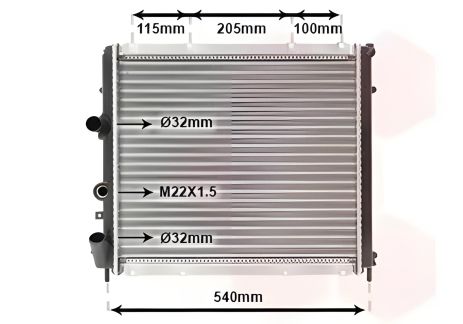 Автомобильный радиатор RENAULT KANGOO, Van Wezel (43002215) Автомобильный радиатор RENAULT KANGOO, Van Wezel (43002215)