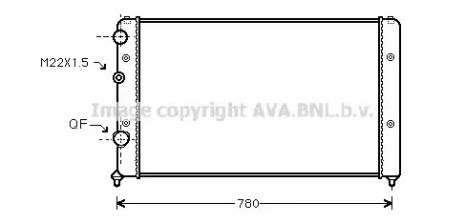 Радіатор охолодження двигуна VW Passat, охолодження AVA (VNA2122)