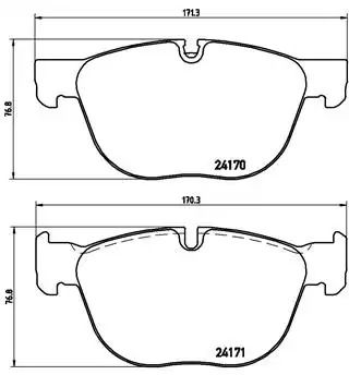 Комплект тормозных колодок, дисковый тормоз BMW X6, BREMBO (P06049)