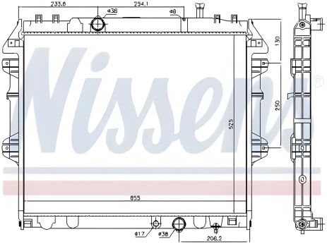Радіатор охолодження двигуна TOYOTA HILUX, NISSENS (646939)