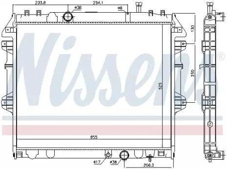 Радиатор охлаждения двигателя TOYOTA HILUX, NISSENS (646939)