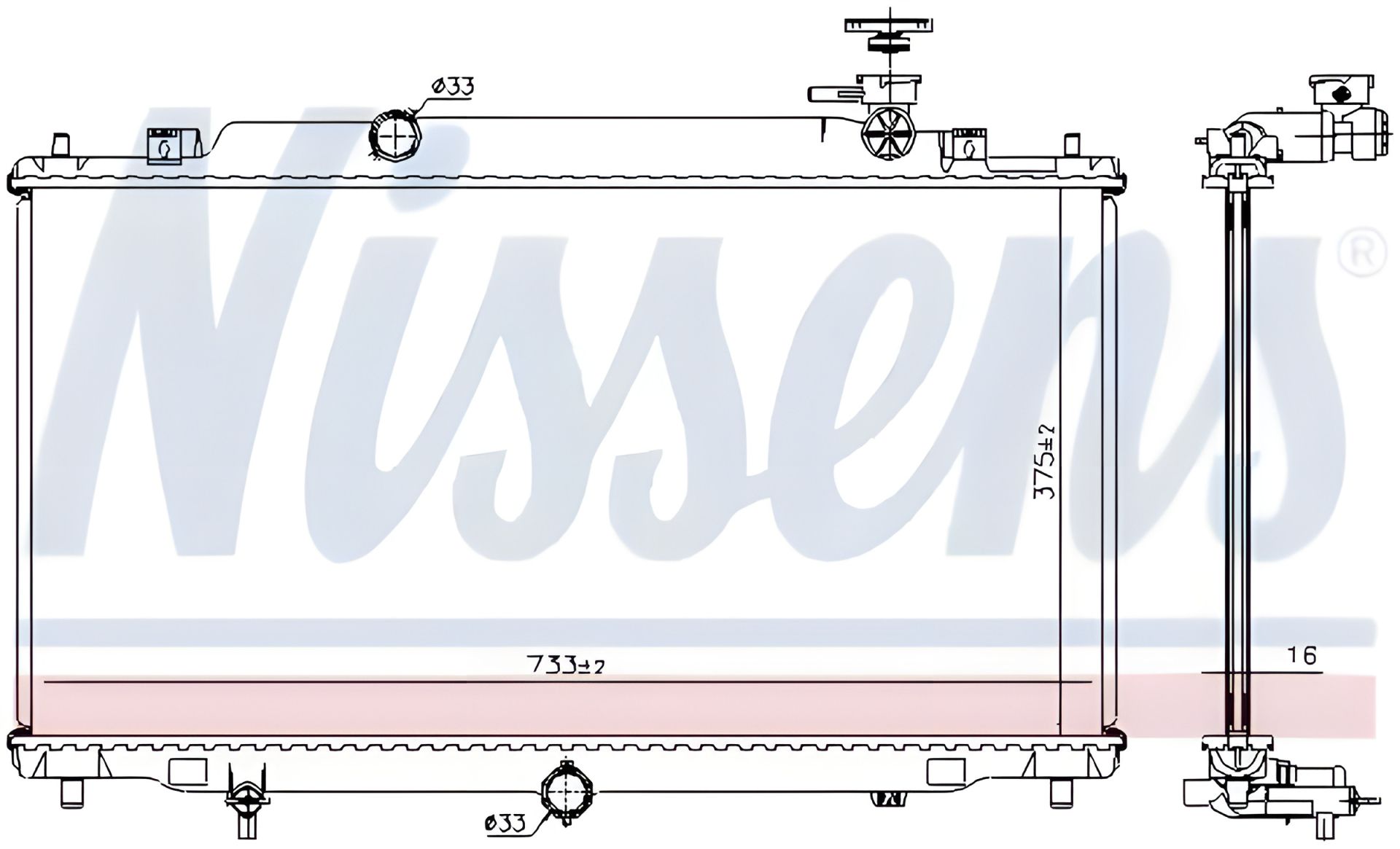 Радіатор для охолодження двигуна MAZDA 6, NISSENS (68539) Радіатор для охолодження двигуна MAZDA 6, NISSENS (68539)