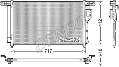 Радіатор, конденсор кондиціонера HYUNDAI SANTA FE, DENSO (DCN41008)