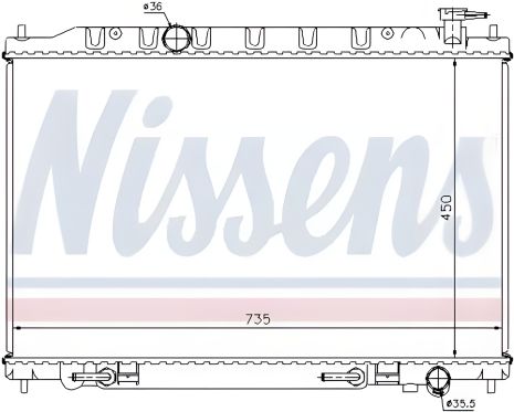 Радиатор двигателя охлаждения NISSAN MURANO, NISSENS (68712)
