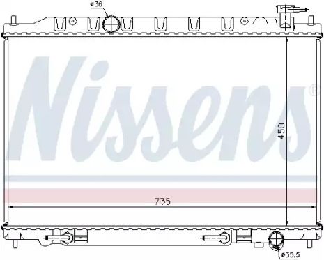 Nissan Murano, радіатор охолодження двигуна Nissens (68712)