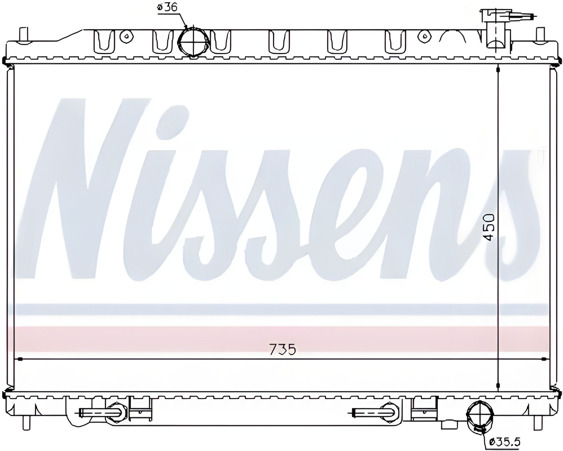 Радіатор двигуна NISSAN MURANO, NISSENS (68712) Радіатор двигуна NISSAN MURANO, NISSENS (68712)
