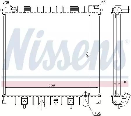 Радиатор охлаждения двигателя LAND ROVER, NISSENS (64302A)