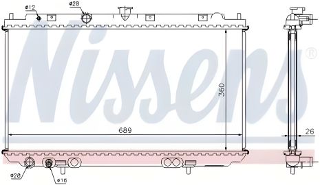 Охлаждения двигателя радиатор для NISSAN PRIMERA, NISSENS (67348A)