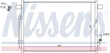 Радіатор конденсора кондиціонера для NISSAN MURANO, NISSENS (940403) Радіатор конденсора кондиціонера для NISSAN MURANO, NISSENS (940403)