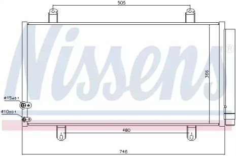 Радіатор, конденсор кондиціонера TOYOTA CAMRY, NISSENS (940443)