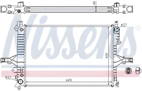 Двигуна радіатор охолодження VOLVO XC70, NISSENS (65553A)