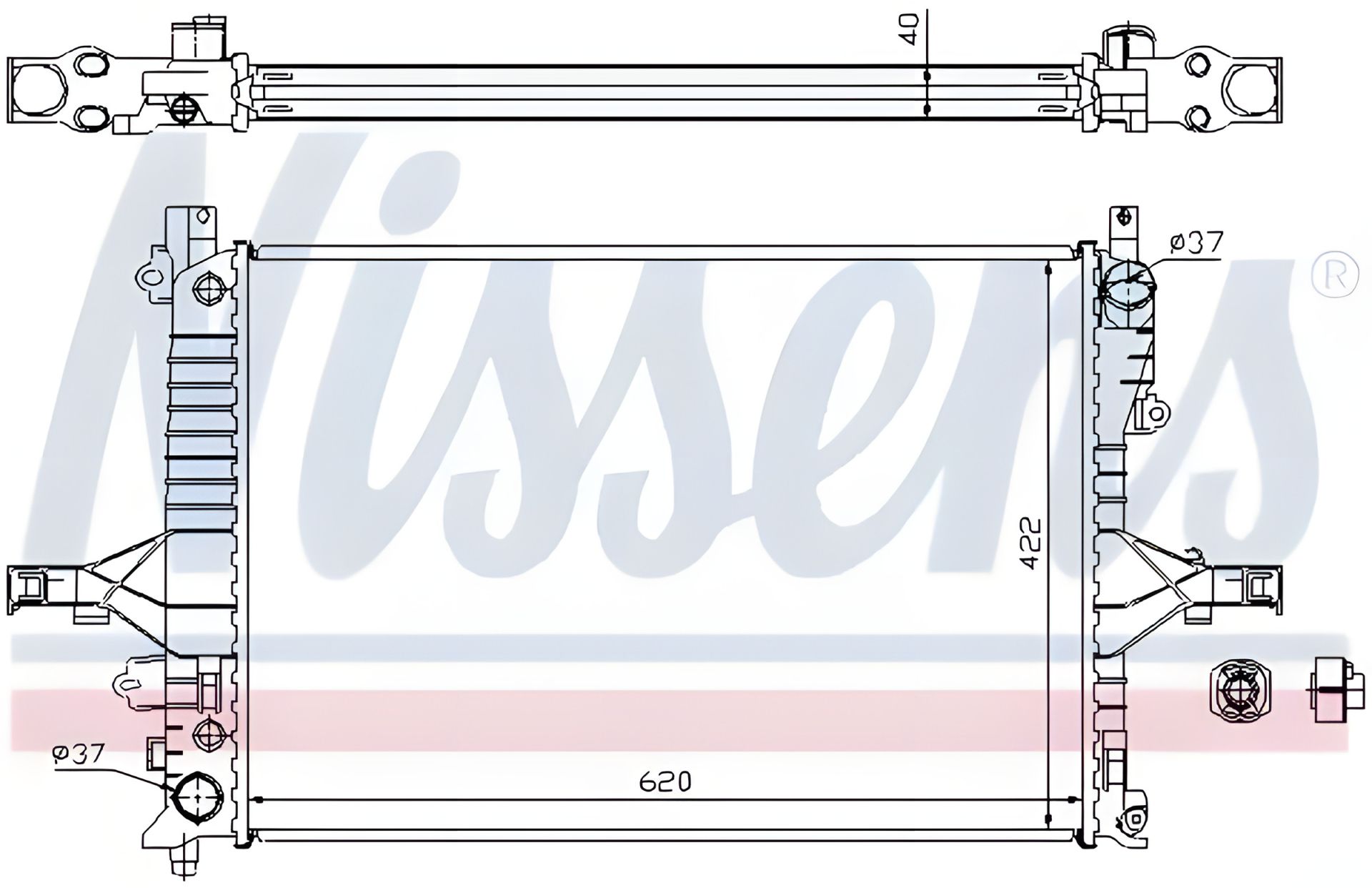 Двигуна радіатор охолодження VOLVO XC70, NISSENS (65553A) Двигуна радіатор охолодження VOLVO XC70, NISSENS (65553A)