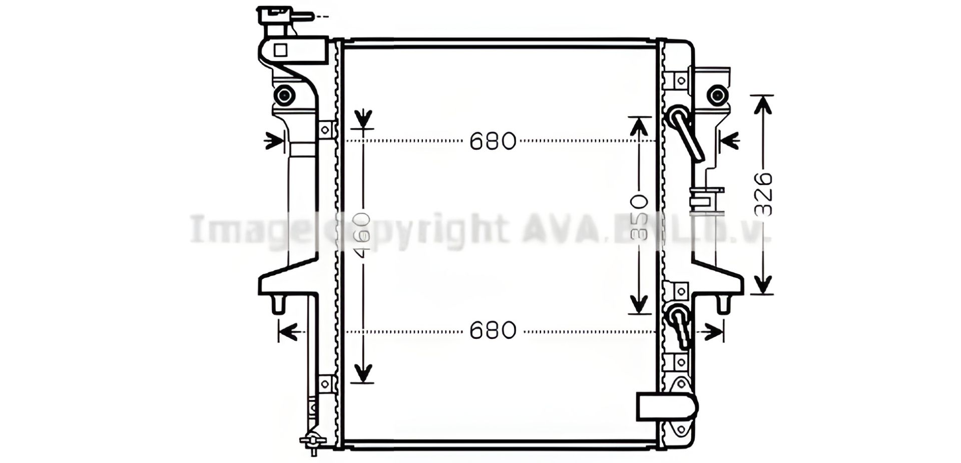 Охолодження радіатор двигуна MITSUBISHI L200/300, AVA COOLING (MT2205) Охолодження радіатор двигуна MITSUBISHI L200/300, AVA COOLING (MT2205)