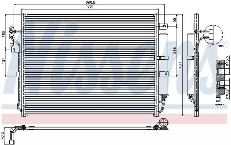 Радиатор, конденсор кондиционера LAND ROVER, NISSENS (94962)