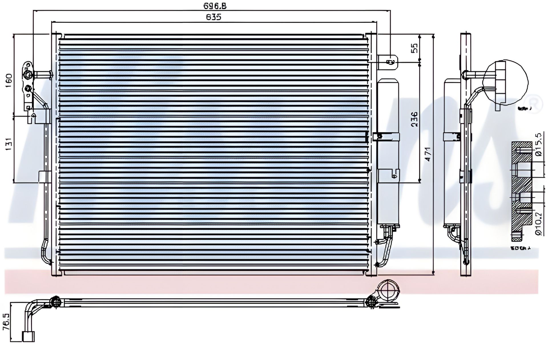 Конденсор кондиціонера радіатор, LAND ROVER, NISSENS (94962) Конденсор кондиціонера радіатор, LAND ROVER, NISSENS (94962)
