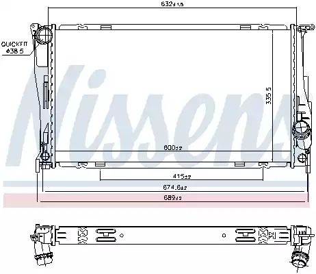 Радиатор охлаждения двигателя BMW X1, NISSENS (60832)