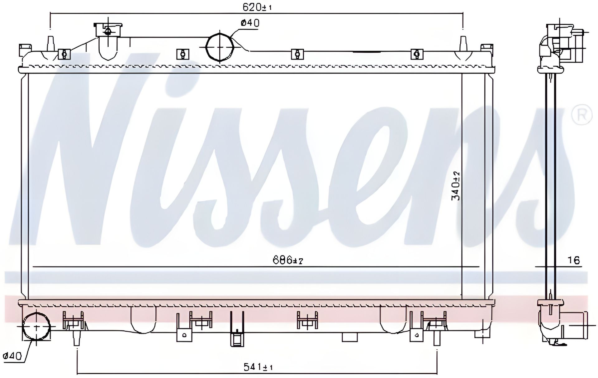 Двигательный радиатор охлаждения SUBARU FORESTER, NISSENS (67744) Двигательный радиатор охлаждения SUBARU FORESTER, NISSENS (67744)