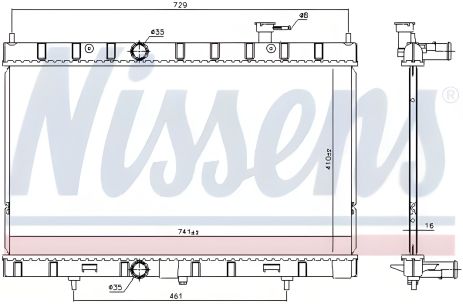 Двигательный радиатор NISSAN X-TRAIL, NISSENS (68789)