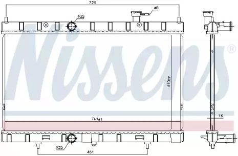 Радіатор охолодження двигуна NISSAN X-TRAIL, NISSENS (68789)