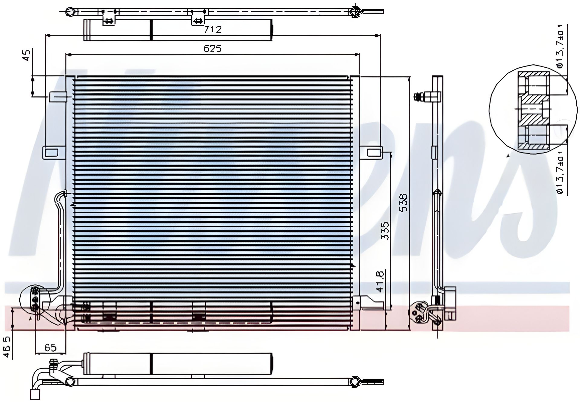 Конденсор кондиционера для MERCEDES-BENZ GL-CLASS, NISSENS (94897) Конденсор кондиционера для MERCEDES-BENZ GL-CLASS, NISSENS (94897)