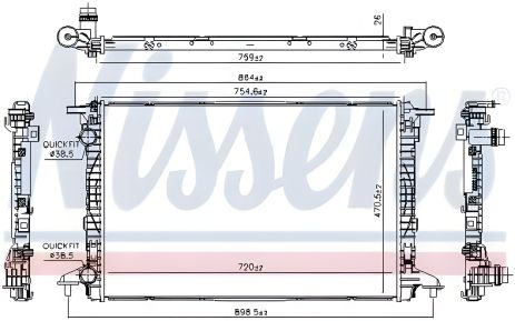 Охолоджуючий радіатор двигуна AUDI A6, від NISSENS (606573) Охолоджуючий радіатор двигуна AUDI A6, від NISSENS (606573)