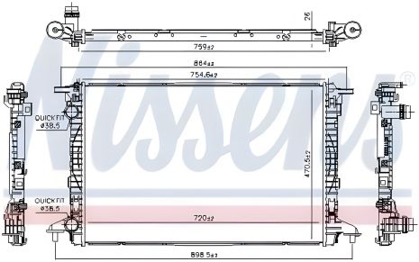 Радиатор двигателя для AUDI A6 | NISSENS (606573)