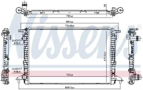 Радиатор охлаждения двигателя AUDI A6, NISSENS (606573)