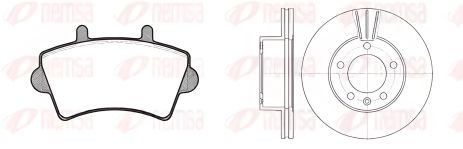 Комплект тормозов, 2 диска+4 колодки NISSAN Interstar, OPEL Movano, REMSA (881901)