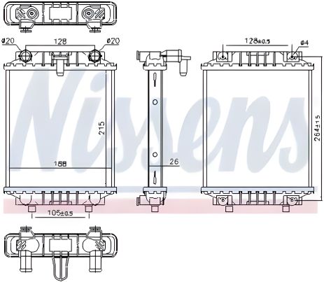 Охолодження двигуна радіатор SKODA SUPERB, SEAT LEON, NISSENS (60372) Охолодження двигуна радіатор SKODA SUPERB, SEAT LEON, NISSENS (60372)