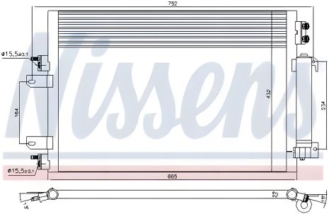 Конденсор радіатор кондиціонера DODGE CALIBER, JEEP PATRIOT, NISSENS (940570)
