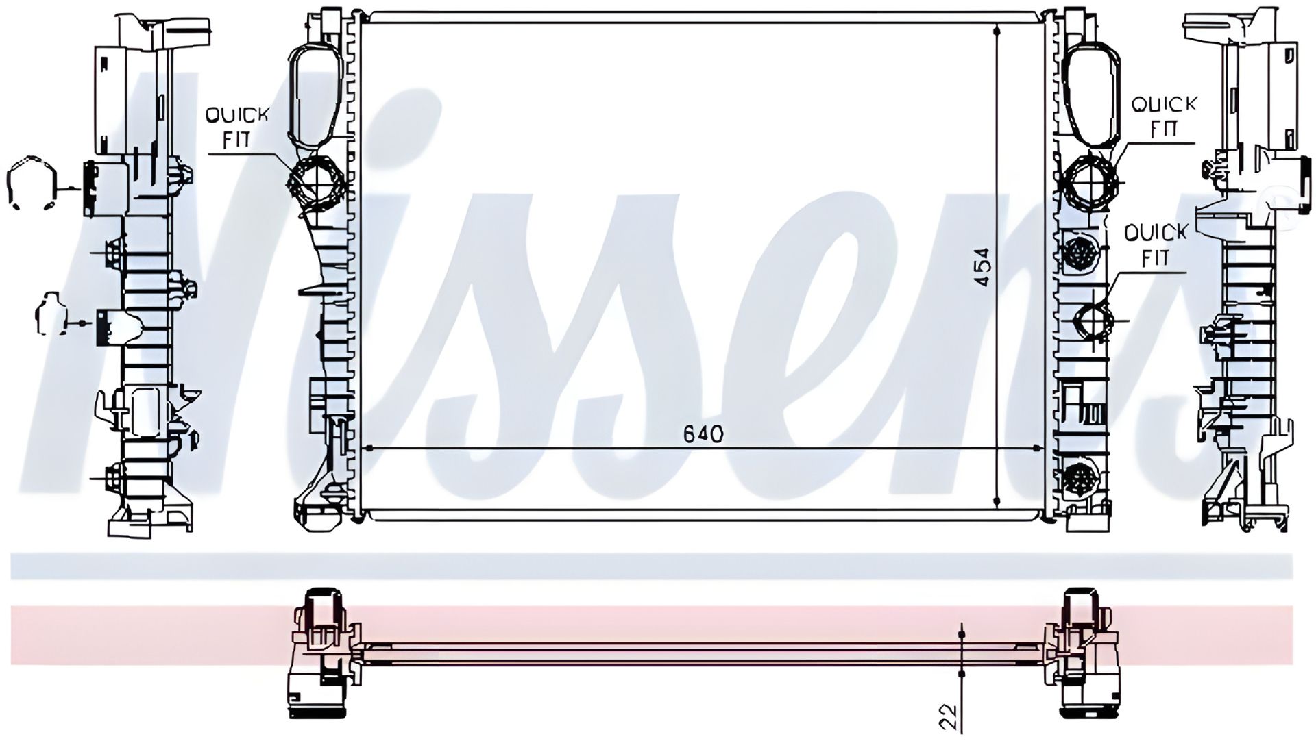 Радиатор двигателя MERCEDES-BENZ CLS, NISSENS (62792A) Радиатор двигателя MERCEDES-BENZ CLS, NISSENS (62792A)